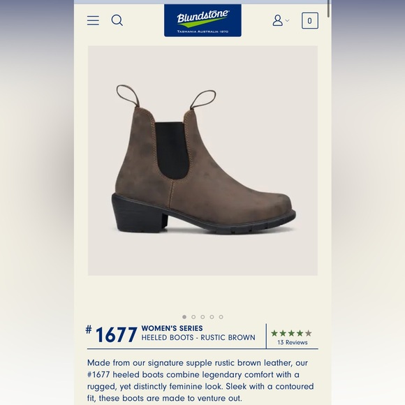 Blundstone HEELED BOOTS - RUSTIC BROWN - Picture 2 of 6